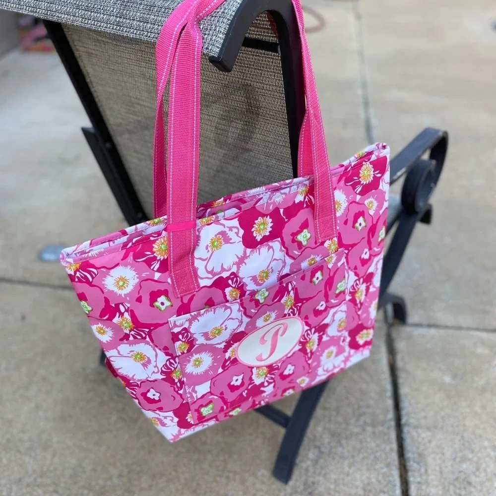 Lilly Pulitzer Scarlet Begonia Insulated Cooler Bag with Vine & Bottle Opener